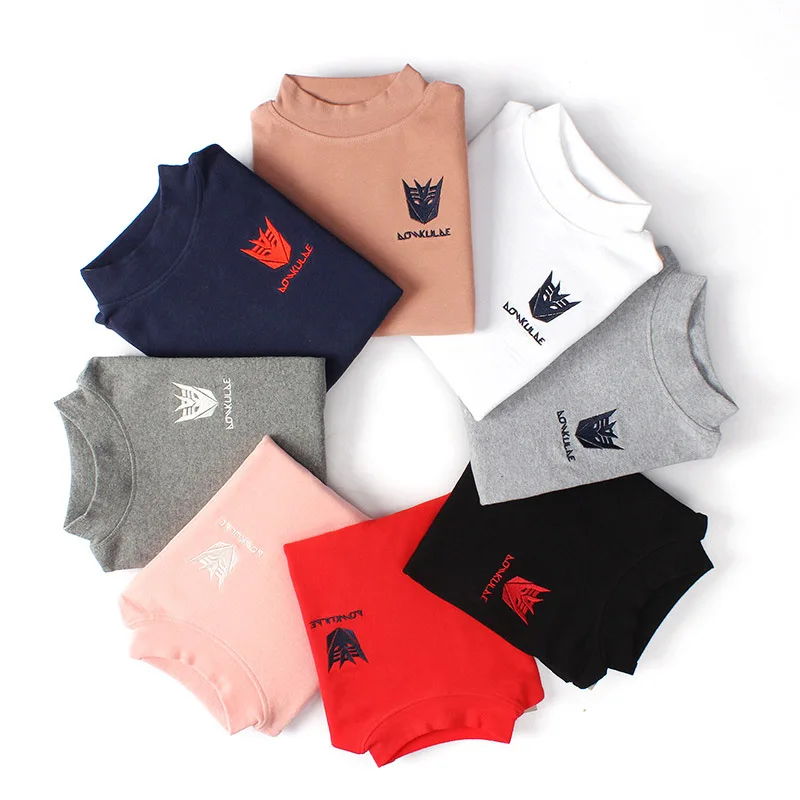 

New Arrival Autumn Kids T shirt Cotton Girls Long Sleeve Tops Baby Cartoon T-shirts Teenage School Turtleneck Tee Shirt Garcon
