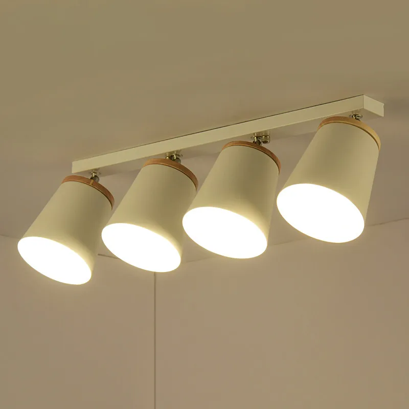  Nordic Rotate Wooden Ceiling Lamps Adjustable Metal Lampshade Chandeliers For Kicthen Corridor Indo