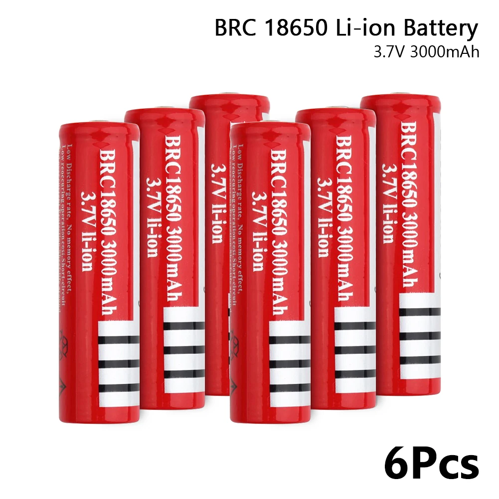 18650 Батарея 3,7 v 3000 mah перезаряжаемая батарея мощная разгрузочная батарея для лазерной ручки светодиодный фонарик - Цвет: 6 Pcs