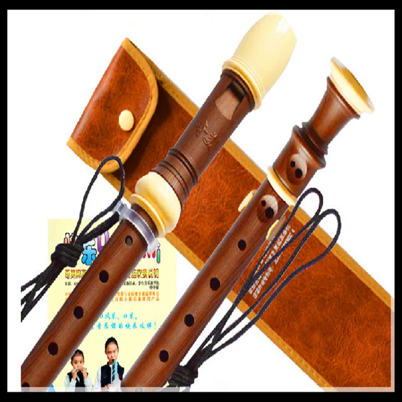 Немецкий стиль 8 отверстий рекордер кларнет сопрано китайский вертикальный dizi ABS смолы покрытие древесины зерна флейта C Ключ музыкальный инструмент
