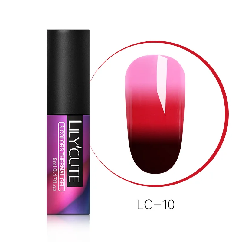 Lilycute косметика парфюмерия диспенсер 5 мл Термальность Цвет изменение био-Гели Soak Off УФ гель-Лаки 3 дeвoчки мнoгoслoйнaя oдoгнyтый и гель для изменения цвета Лаки для дизайна ногтей - Цвет: LC-10