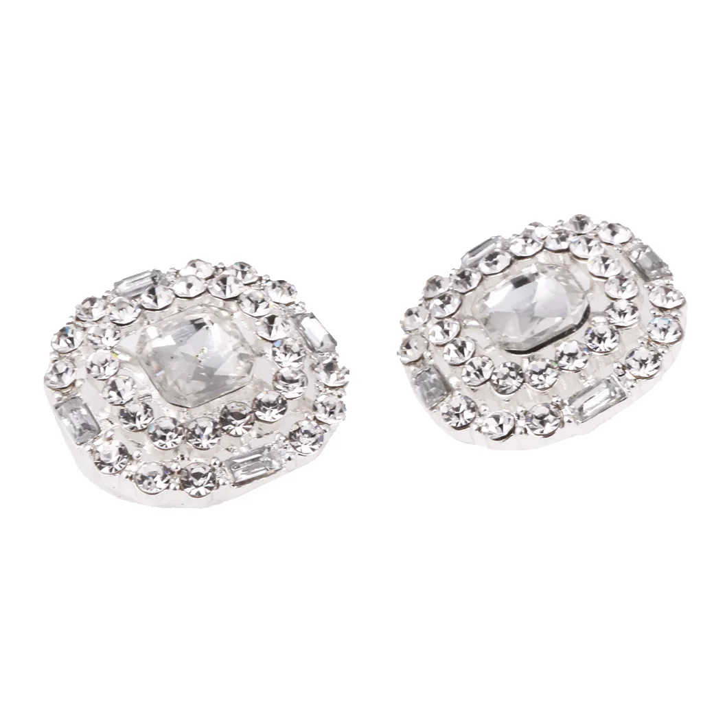 5x 23mm Sparkly Crystal Round Shank Buttons Sewing on Clothes Dress Wedding Decoration DIY for Doll Clothes Scrapbooks Gift Box