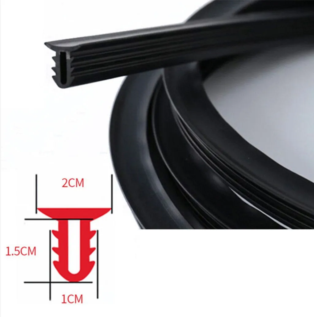 1.6m Car Accessories Windshield Carbon Center Console Easy Apply Sealing Strip Sound Insulation Edge U Shape Dashboard