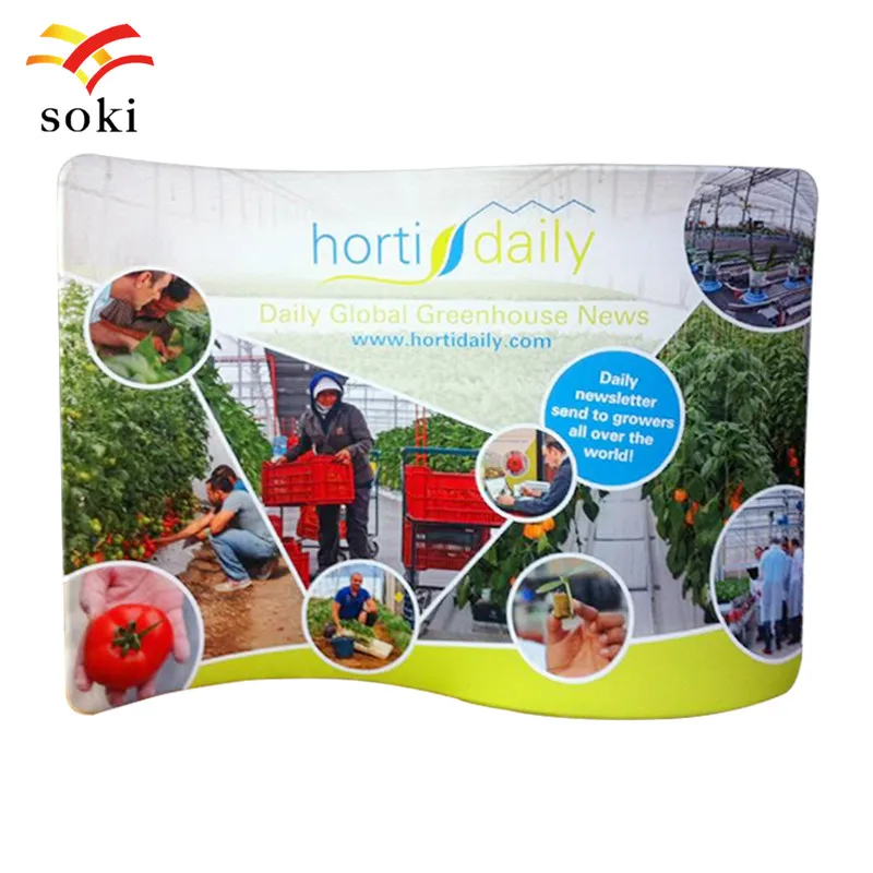 

10ft*7.5ft S Shape Exhibition Booth Display Banner Design System Trade Show Tension Fabric Banner Stand With Single Printing