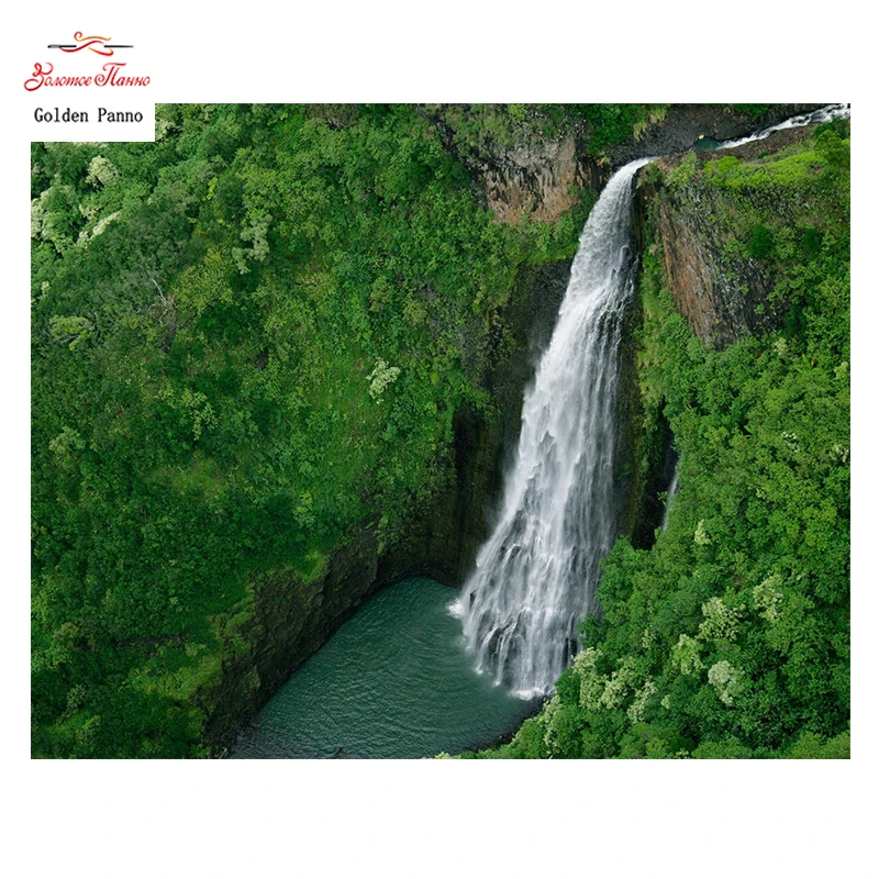 

Golden Panno,Needlework,DIY DMC Cross stitch,Sets For Embroidery kit 14ct unprinted waterfall cross-Stitching,christmas 0312