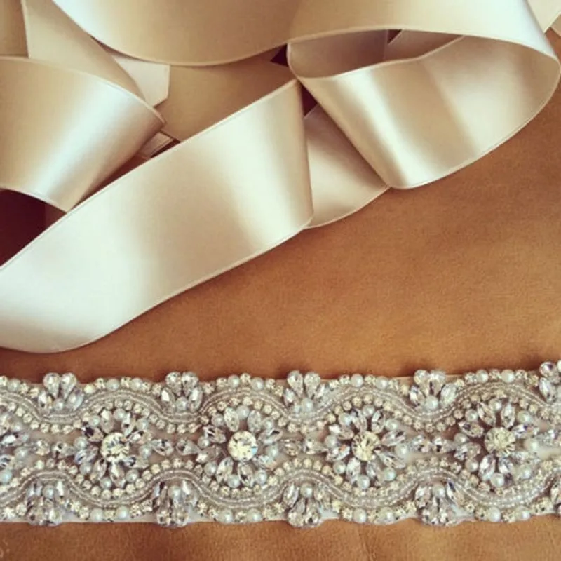 Luxury-Elegant-Women-Crystal-Rhinestones-Sash-Belt-Wedding-Bridal-Sash-Pearl-Beading-Handmade