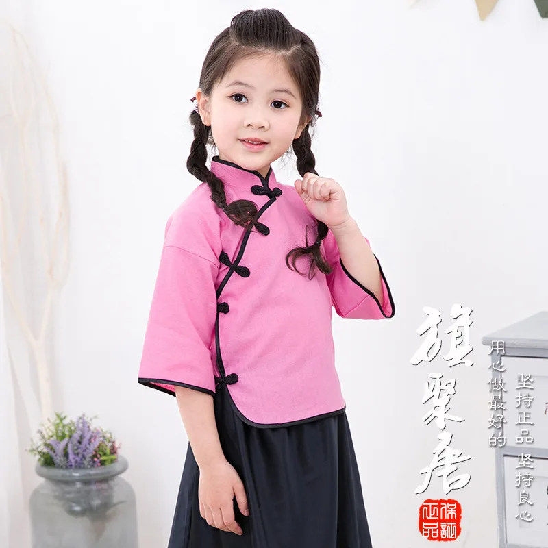 Cotton Children Cheongsam Summer Princess Dresses for 3-8 Years Girls Chinese Chi-Pao Tang Suits Girl Clothing HOT!! | Мать и ребенок