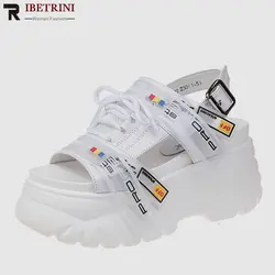 RIBETRINI/Новинка, лидер продаж, модные декорированные сандалии на платформе, женская летняя обувь 2019 года, Размеры 35-40, женская обувь на