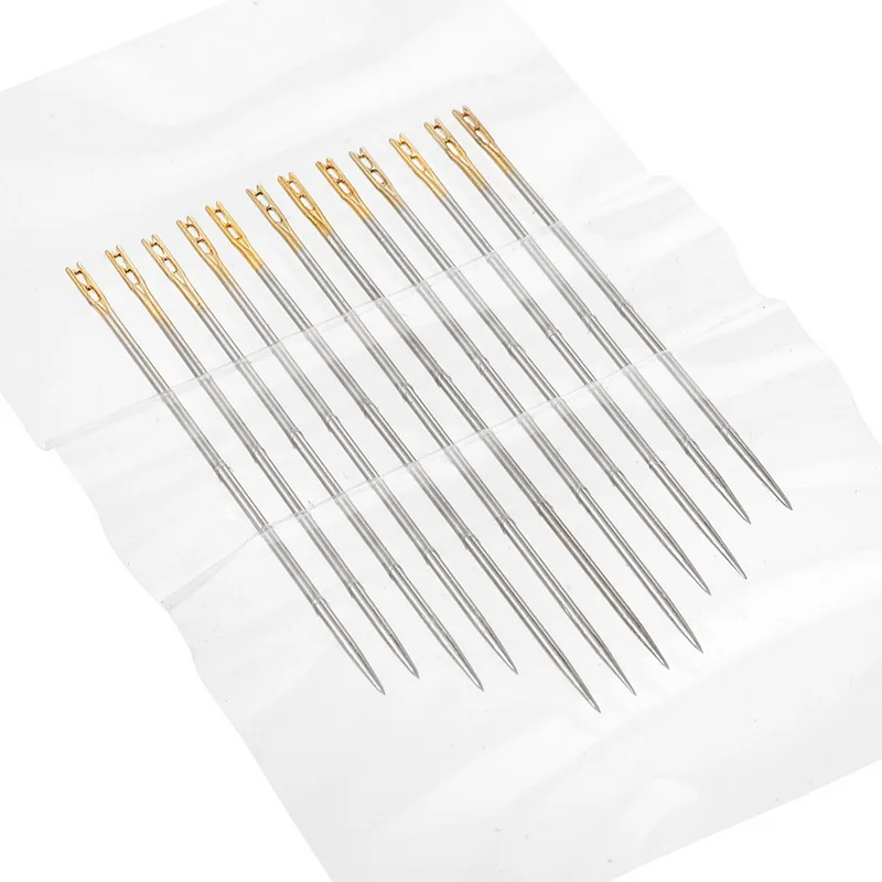 Urijk 12PCs Self-Threading ручной швейные иглы, булавки набор внутренних различные иглы для рукоделия бытовой ремонт ручные стежки - Цвет: 12pcs