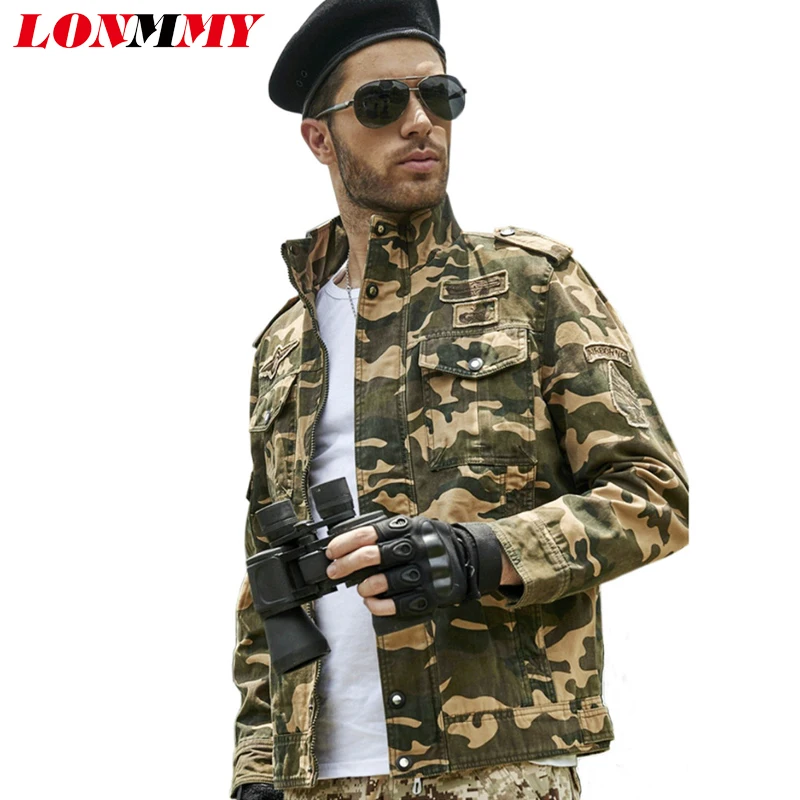 LONMMY M 4XL Military jacket men Air Force One Camouflage mens jackets