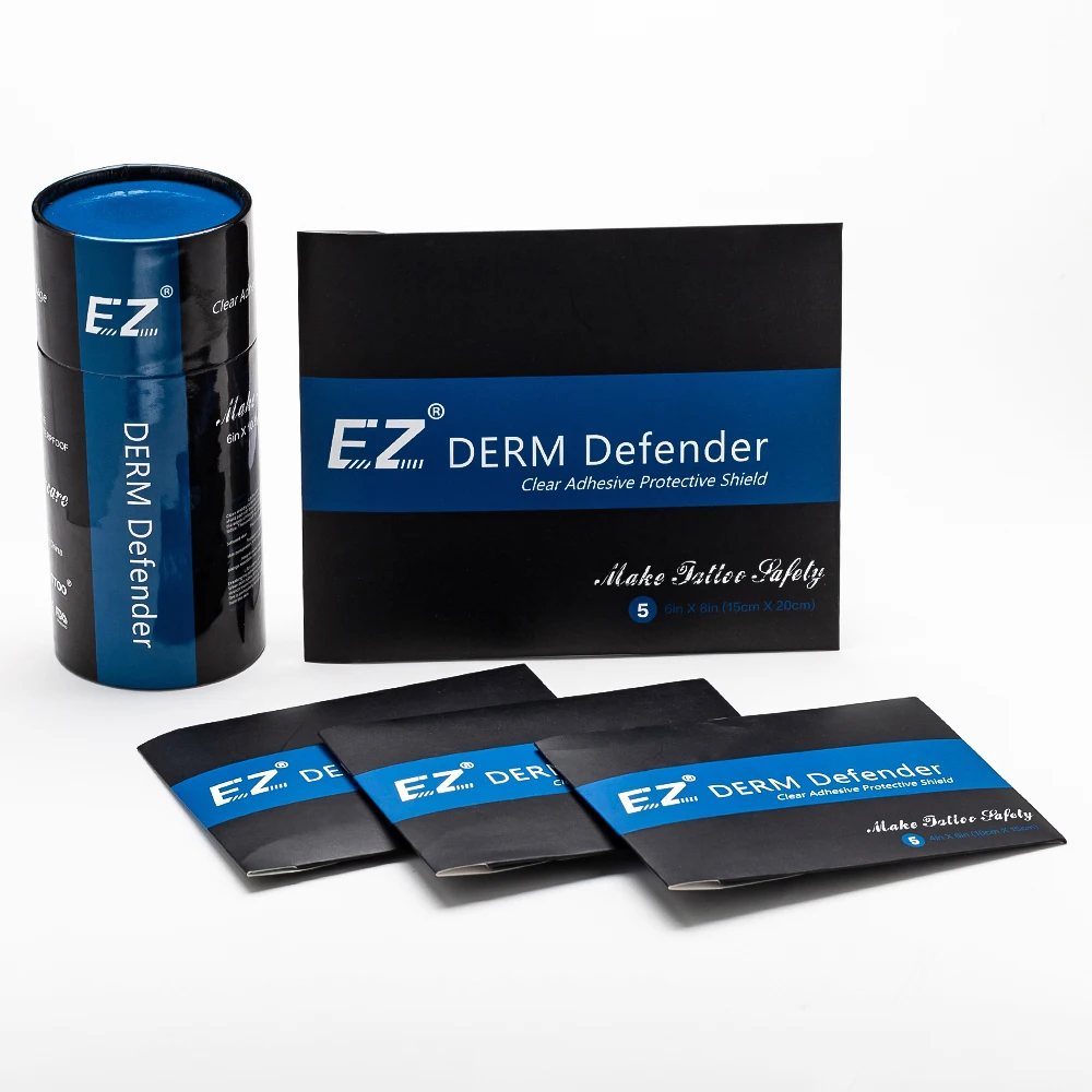 Фото EZ Премиум тату пленка Derm Defender тату клей защитный щит тату после ухода принадлежности 5 листов портативная упаковка №5