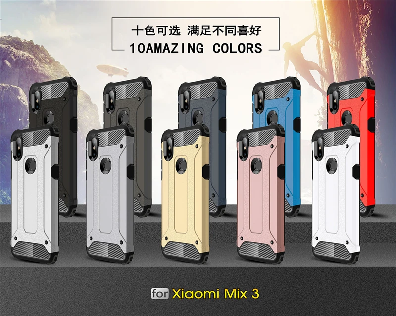 Phone Cases For Xiaomi Mi Mix 3 Case On Mi Mix 3 6.39" Full Wrapped Heavy Hybrid PC+TPU Cover For Xiaomi Mi Mix 3/Mi Mix 3 Cover