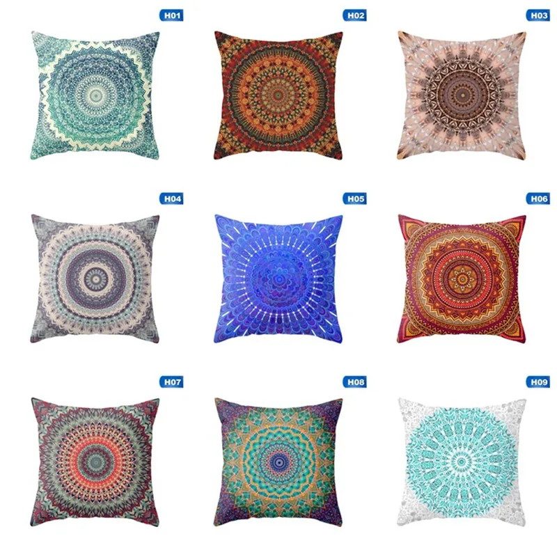 

1PC Bohemian Boho Cover Decorative Pillowcase Floral Cushion Pillow Case 45*45cm Neck Travel Pillow Cover