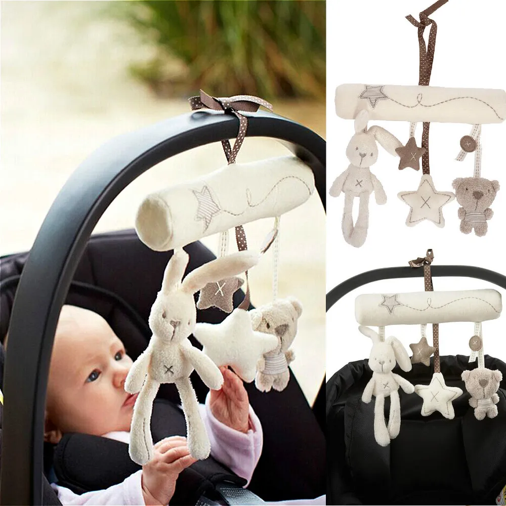 Kawaii Hanging Plush Animals Baby Toys for Baby car Rabbit Bear Star