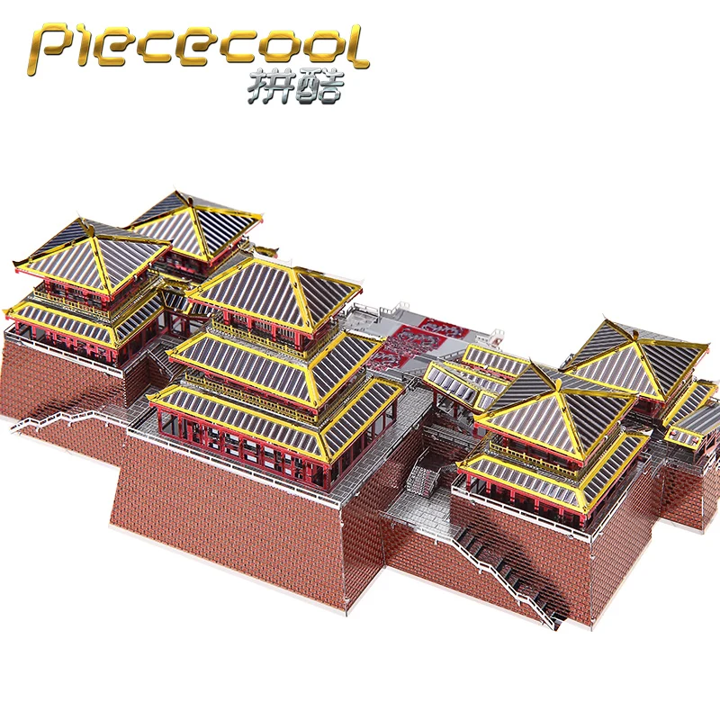 MMZ модель Piececool 3D металлическая головоломка EPANG дворец Древняя китайская архитектура сборка Металлическая Модель Набор DIY 3D лазерная резка модель