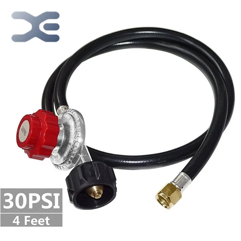 

Gas fireplace Heater replacement parts 0-30PSI Adjustable Propane Regulator With Hose 4Ft 5/8-18UNF 3/8 flare