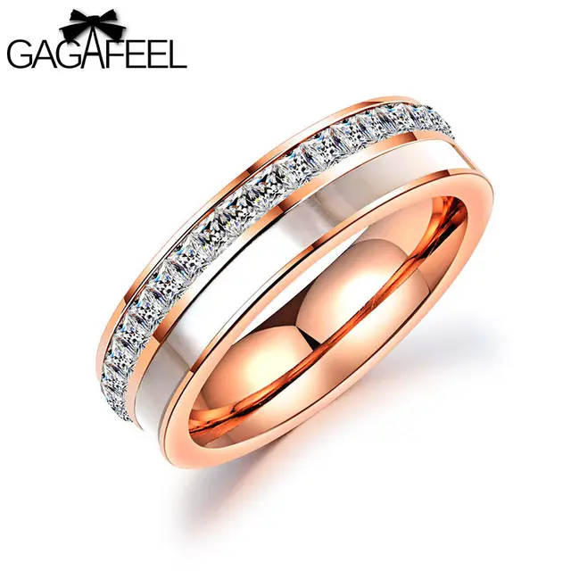 Gagafeel Laser Custom Engrave Logo Wedding Rings For Jewelry Gagafeel Laser Custom Engrave Logo Wedding Rings For Jewelry Cubic Zircon Stainless Steel Ring