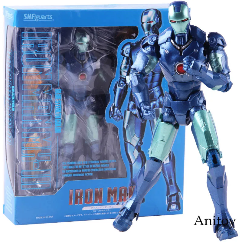 

SHFiguart Marvel Avengers Iron Man MK3 Blue Stealth Color PVC Action Figure Collectible Model Toy Gift For Kids