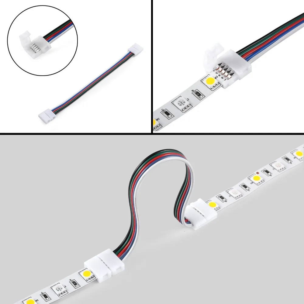 OSIDEN 5 шт./лот 10 мм 5pin RGBW светодиодные ленты соединительный кабель без пайки 5pin зажим коннектор адаптер с кабелем для RGBWW светодиодные ленты
