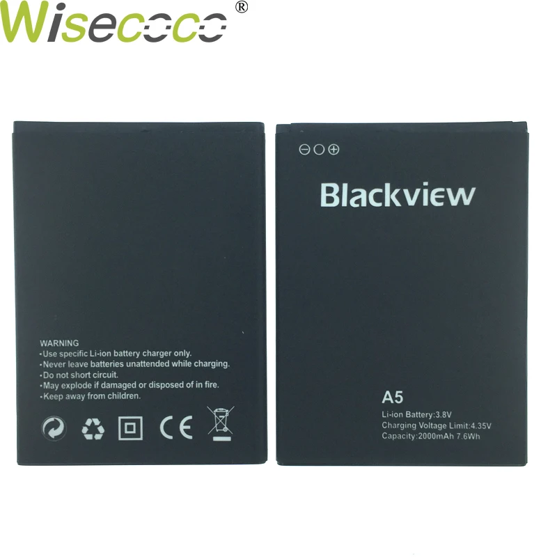 WISECOCO 2 шт новый оригинальный 2000 mAh Батарея Blackview A5 для 5 мобильного телефона замены