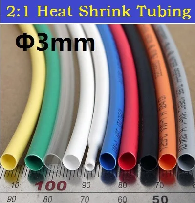 

3.0mm Heat Shrink Tubing Polyolefin Insulation Shrinkage Ratio 2:1 UL ROHS Free Shipping - 5 Meters