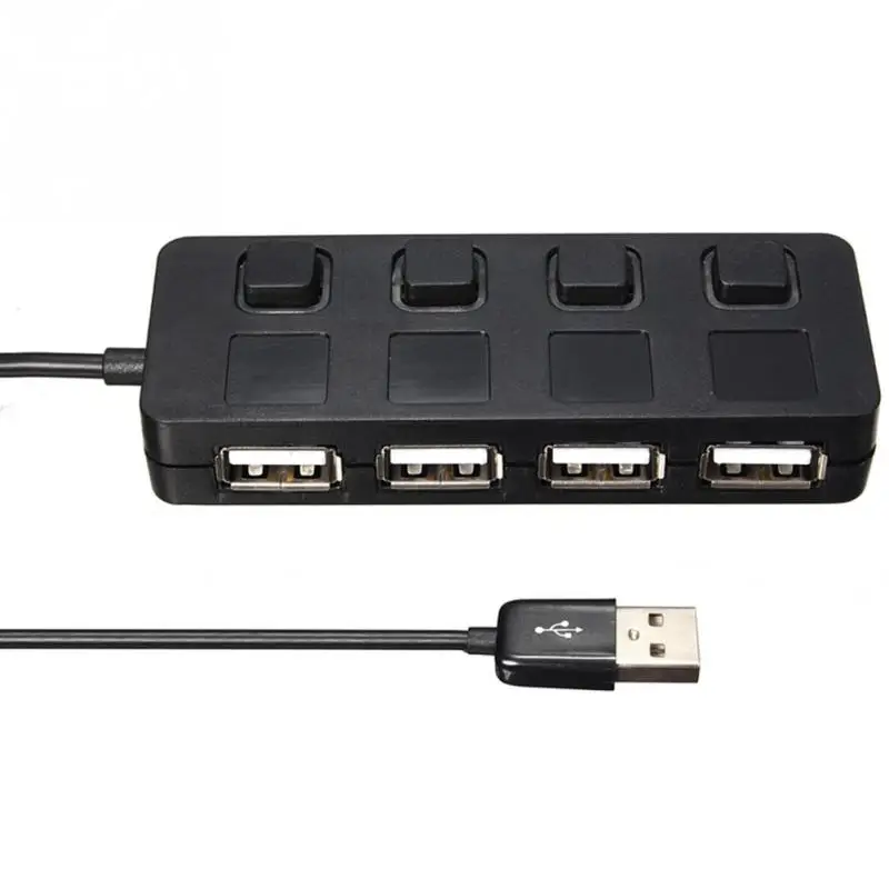 

Practical USB Hub 4 Port USB 2.0 High Speed Hub With Push-Button Power Switch USB Data Transmission/Charging Hubs