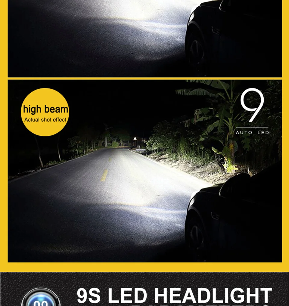 LED Car Lights H1 H4 H7 H11 9005 9006 Auto Headlamp Bulbs 12V 24V Cars Headlights 80W CREE LED Chips 6000K White Lamp (13)