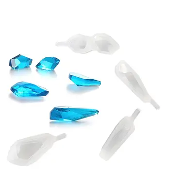 

4Pcs Gem Crystal Silicone Resin Molds Earring Pendant Necklace Jewelry Tools