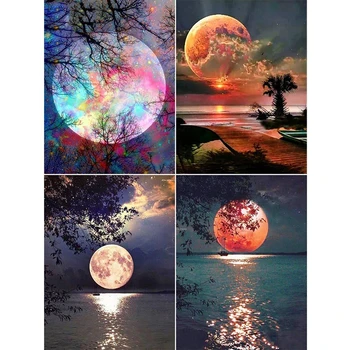 

Diamond Painting Full Square Drill Moon Rhinestones Pictures Diamond Embroidery Sale Scenic Cross Stitch Mosaic Gift