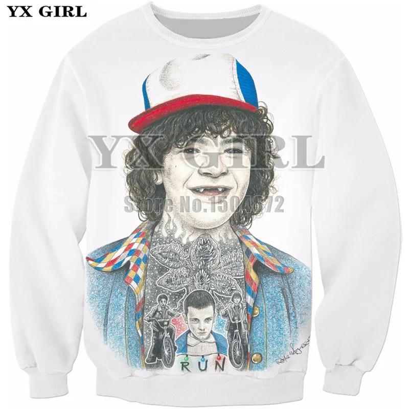 

YX Girl New Style Polyester Clothes Mens 3d Print Stranger Things Sweatshirt Men Autumn Hoodie Long Sleeve Pullover Tracksuit