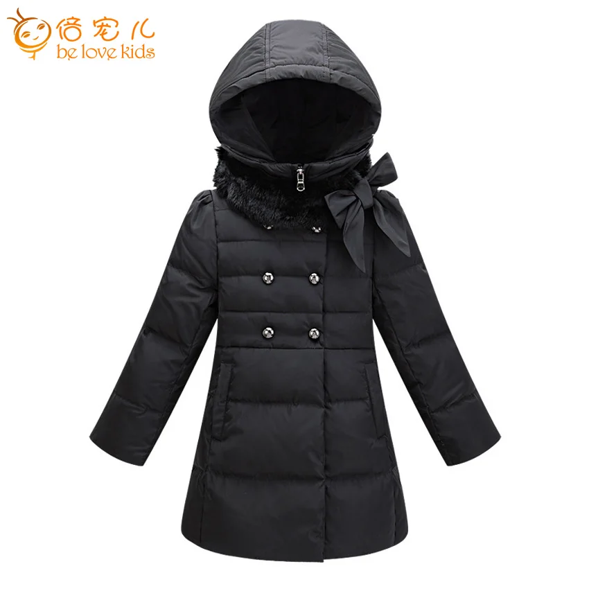 2016 new style winter girls coat long white duck down thick warm hooded parka jackets children clothing ZL62-1