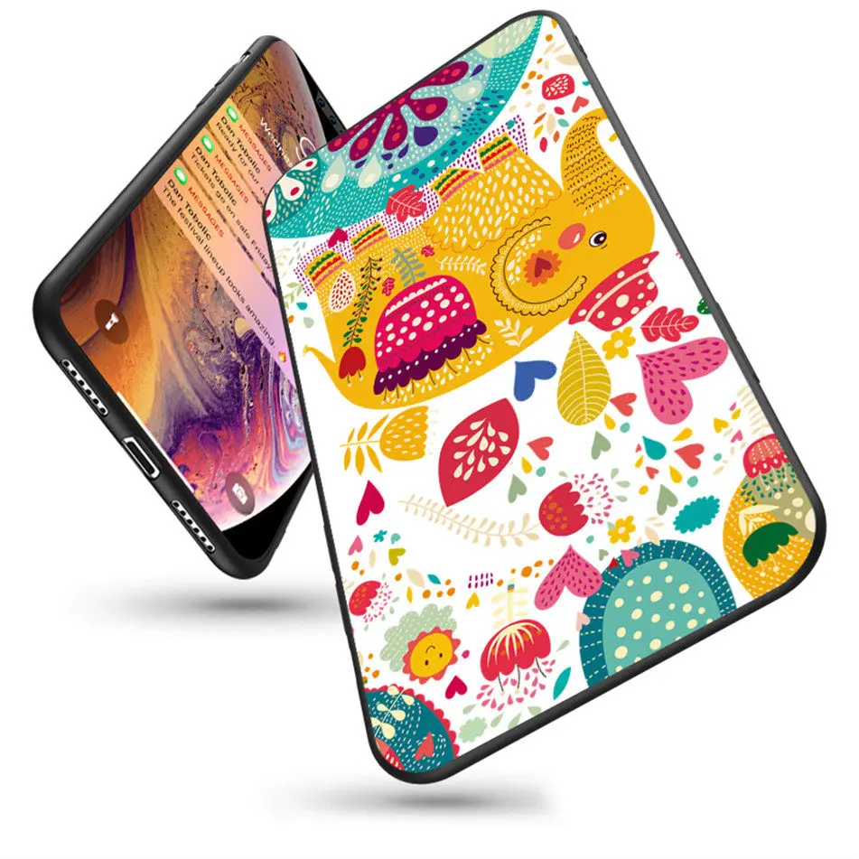 USLION 3D мультяшный рельефный чехол для iPhone 11 Pro Max XR Xs Max Мягкий силиконовый чехол для телефона s для iPhone 6 6S 8 7 Plus 5 5S SE