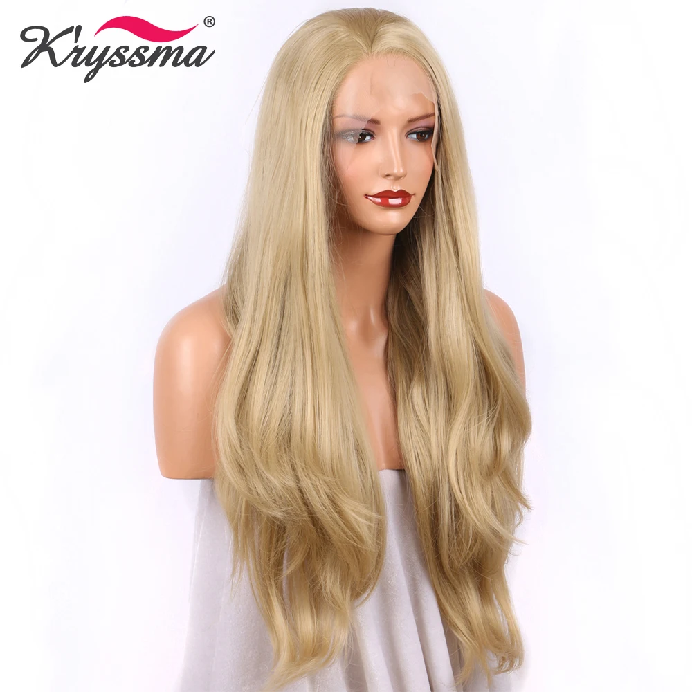 

Blonde Wigs for Black Women Synthetic Lace Front Wigs Long Wavy Heat Safe Fiber Hair Wig Free Part Glueless Hair