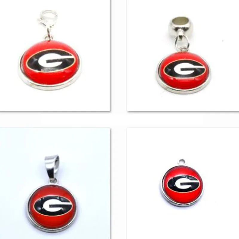 

2018 Fashion Pendant University of Georgia NCAA Charm Big Hole Beads Pendant Fit Bracelets Necklaces Jewelry DC0184