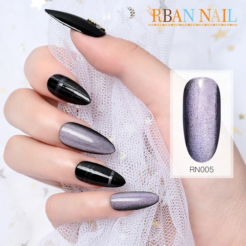 RBAN NAIL 5D Гель-лак для ногтей с эффектом «кошачий глаз» 7 мл Магнитный замачивающий УФ гель-Лаки звездное небо нефритовый эффект лак черная основа