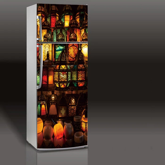 

New Creative Islam Pattern Fridge Sticker PVC Refrigerator Door Kitchen Self-adhesive Wall Stickers Decor