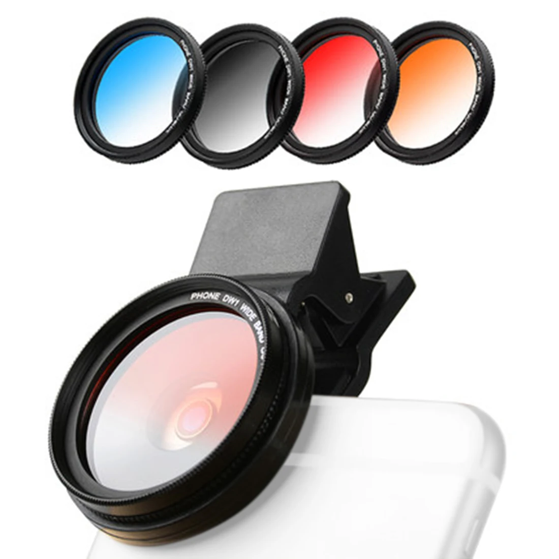 

ZOMEI 4 In 1 37MM Mobile Phone Camera Filters Lens Graduated Grey Blue Orange Red Filters for iPhone 7S 6S Samsung Smartphone