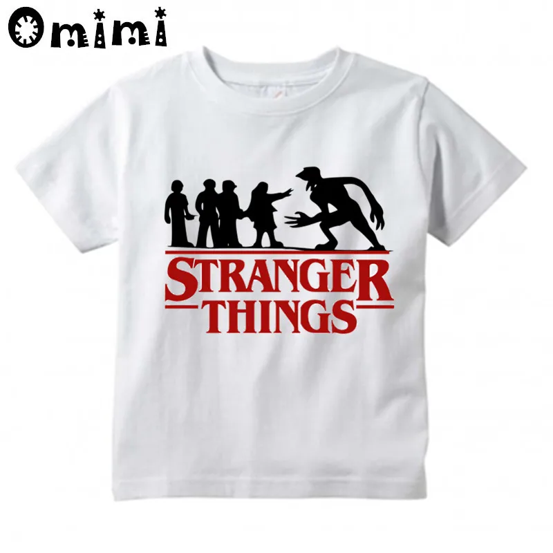 Детская футболка с рисунком из мультфильма «странные вещи», с логотипом красивые повседневные топы с короткими рукавами для мальчиков и девочек, детская Милая футболка ooo6008 - Цвет: oHKP6008D