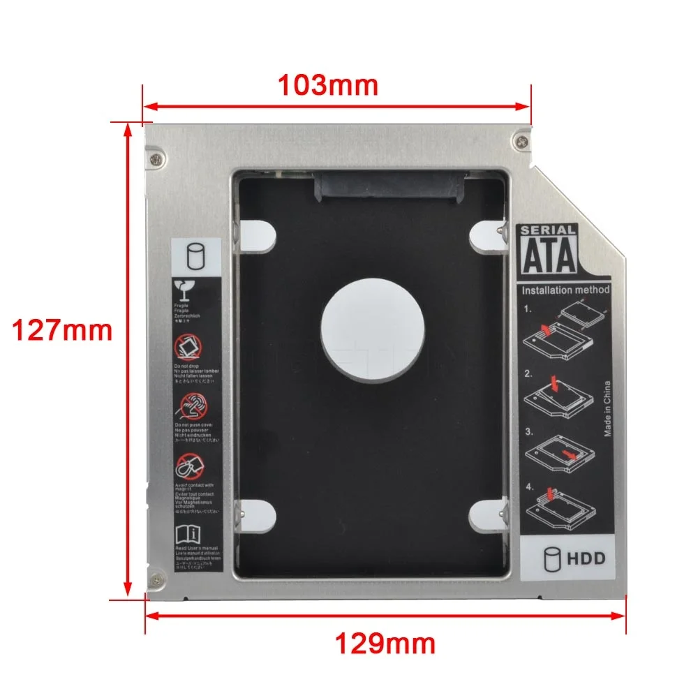 Kebidu SSD HDD HD драйвер жесткого диска внешний 2 й Caddy SATA 3 0 чехол Корпус для 12 7 мм CD DVD ROM