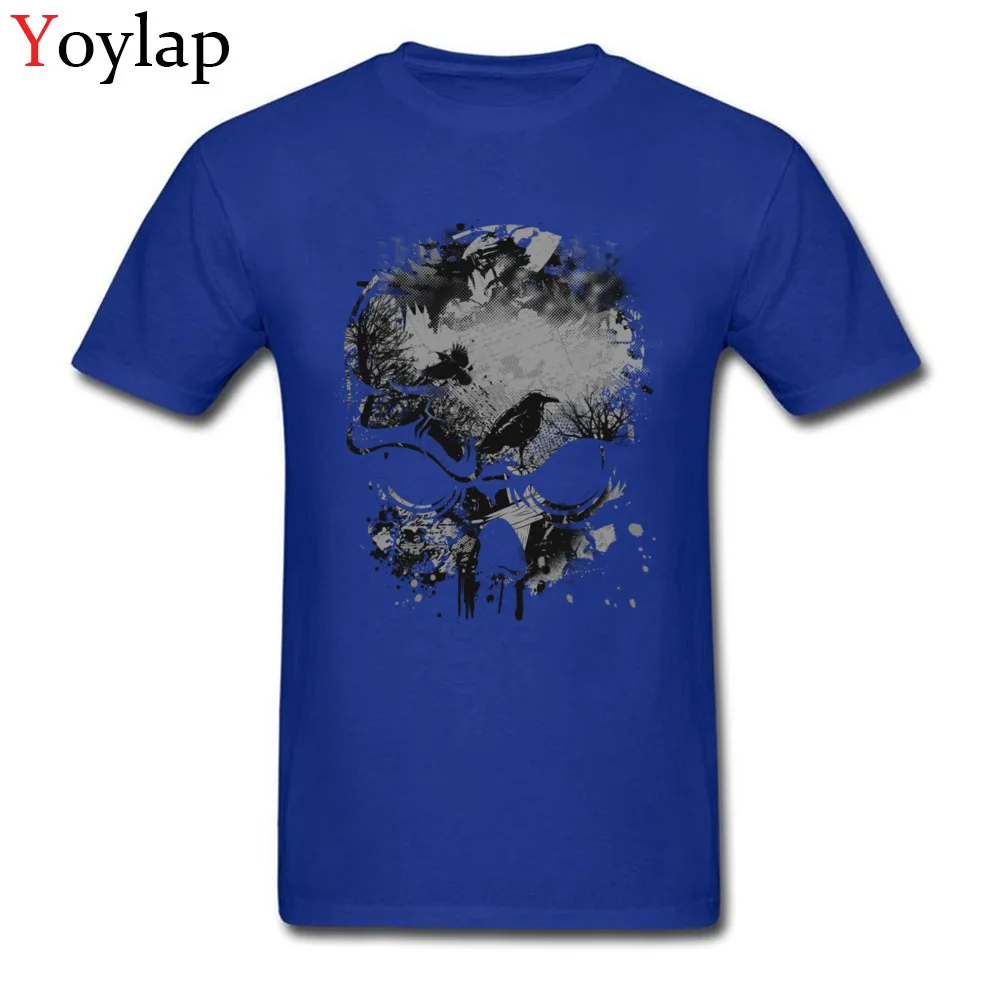 Cotton Fabric Mens Short Sleeve T Shirts Casual Tops T Shirt Prevailing Crazy Round Neck Sweatshirts Gift Top Quality blue