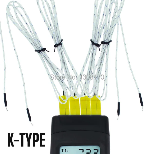 Цифровой термометр k-типа металлический 4 канала и шарик Зонд термометр и подсветка K-type термопары Инструмент Функция удержания