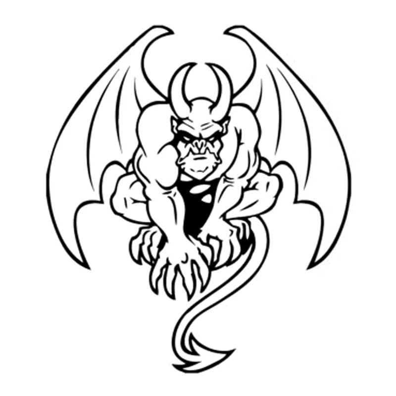 

14.3cm*16.3cm Gargoyle Decor Car Styling Motorcycle Car Sticker Black/Silver S3-6048