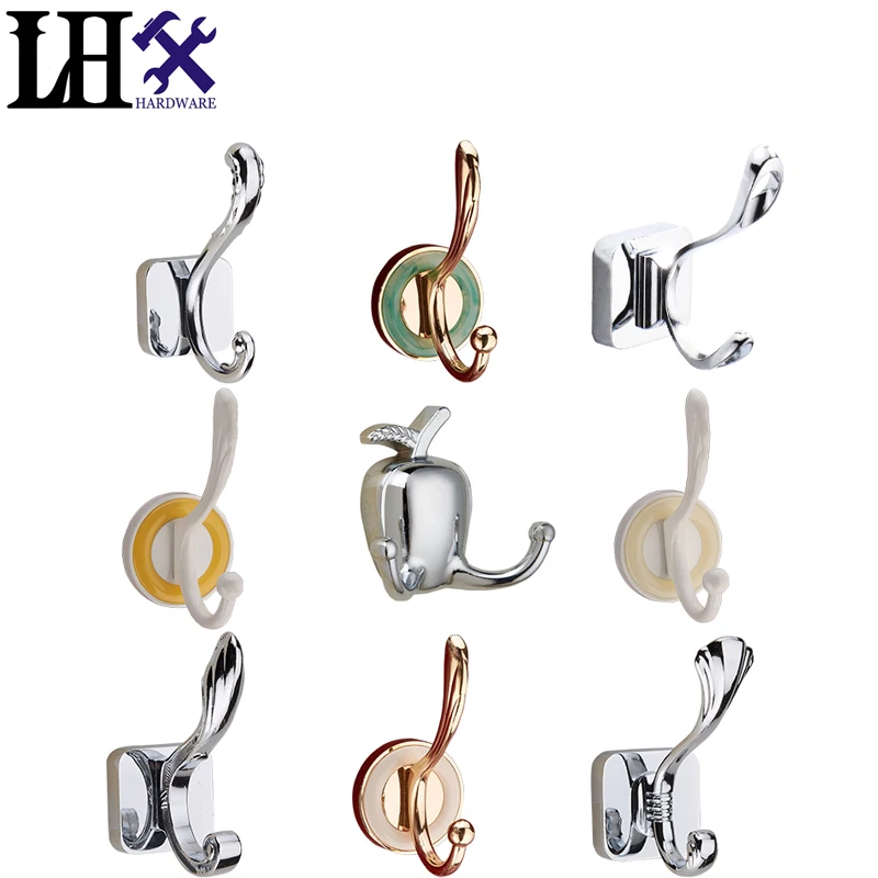 Image New Originality Family Wall Hooks For Clothes Hangers Hats Bag Metal Clothes Hook Kitchen Accessories With 11 Styles