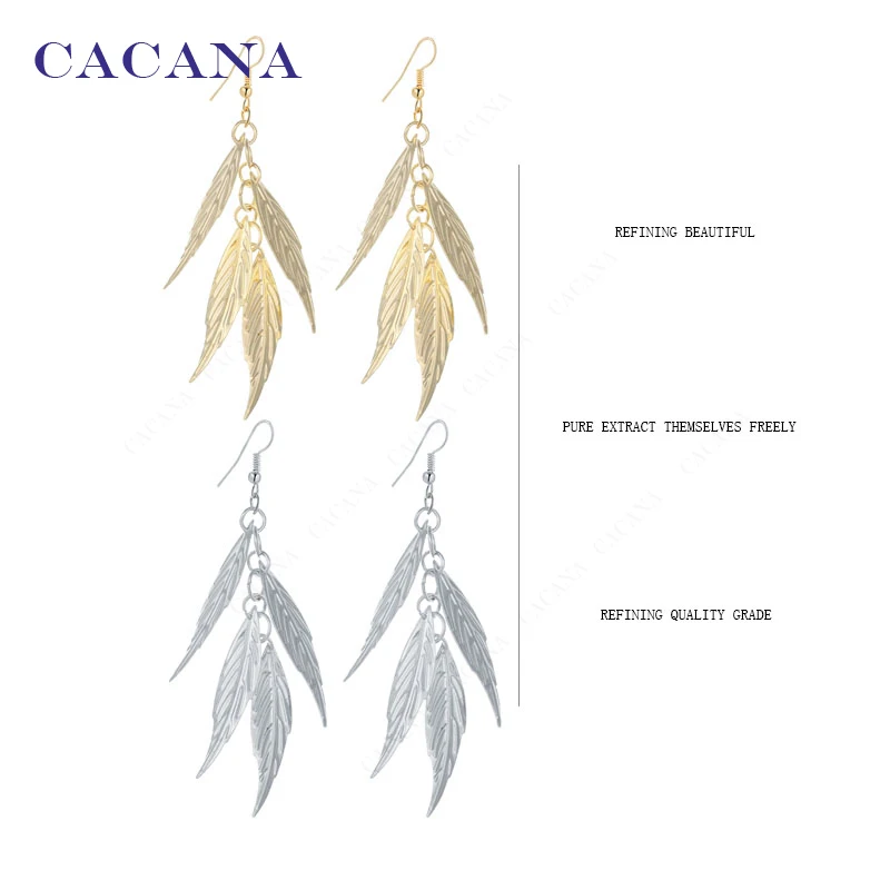 CACANA Dangle Long Earrings For Women High Copy Leaves Bijouterie Hot Sale No.A327 A328