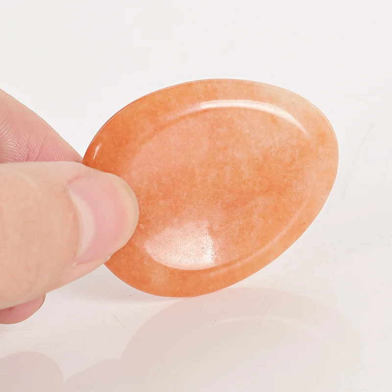 

Natural Thumb Worry Stone red aventurine Oval Palm Stones polishing mineral quartz for Anxiety Healing Reiki Crystal 44*33*6 mm