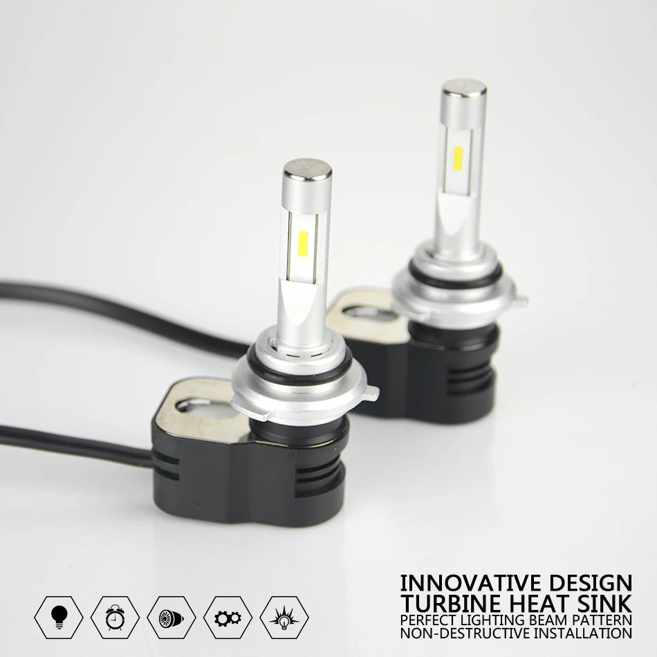 

LOAUT T5 H1 H3 H4 H7 H11 9005 9006 D4C Car LED Headlight Bulbs Hi-Lo Beam 72W 8000LM 6000K Auto Headlamp Fog Light CAR LED High
