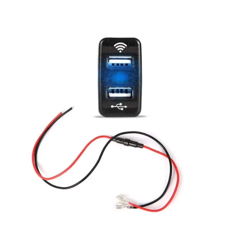 40x22 мм Bluetooth gps локатор 12V 24V двойной Переходник USB для зарядки в машине для Toyota - Название цвета: Синий