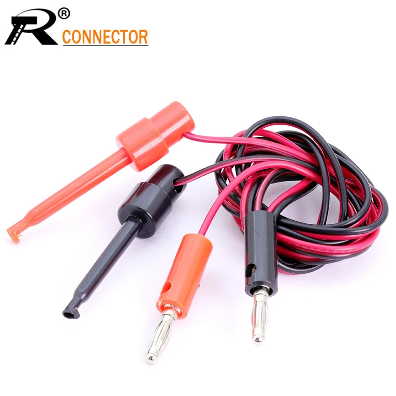 Test Hook Clips Probe To 4mm Banana Plug Leads For IC Grabbers Probes 100cm
