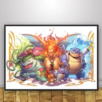 

Pokemon Art Silk Poster Home Decor 12x18 24x36inch