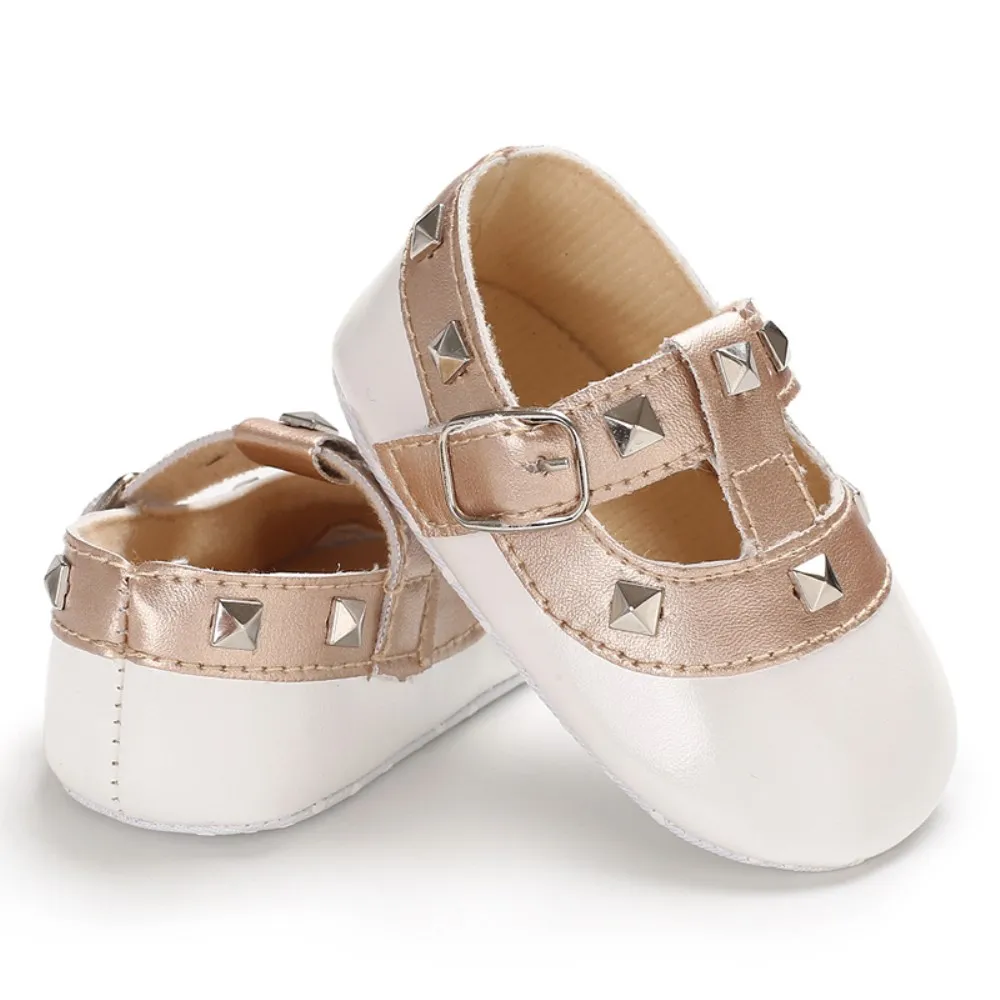 Г. Обувь для новорожденных детей милые модные Лоскутные блестящие детские туфли для младенцев, для малышей от 0 до 18 месяцев - Цвет: Белый